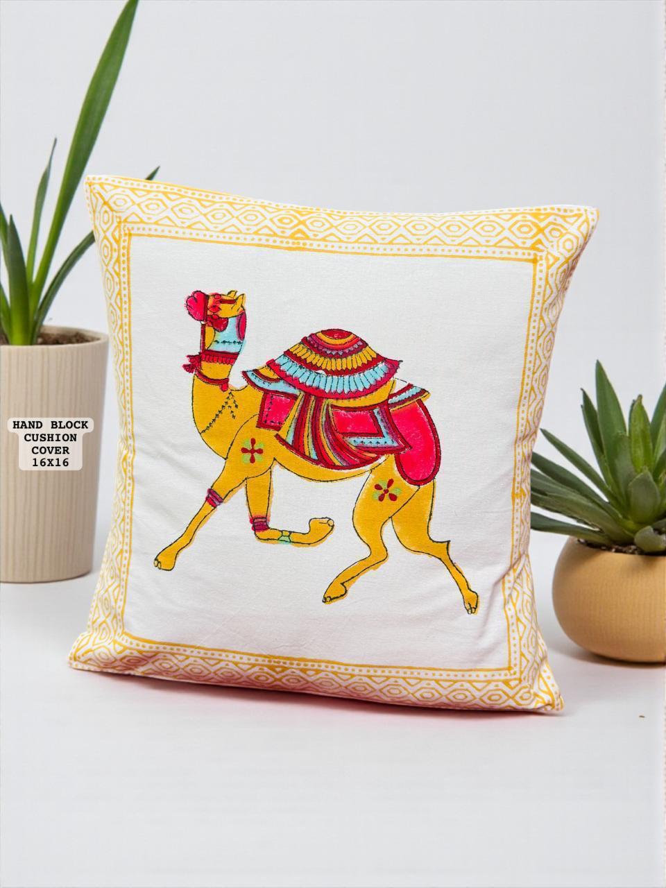 Camel Printed Cushion Cover-Jaipur Wholesaler