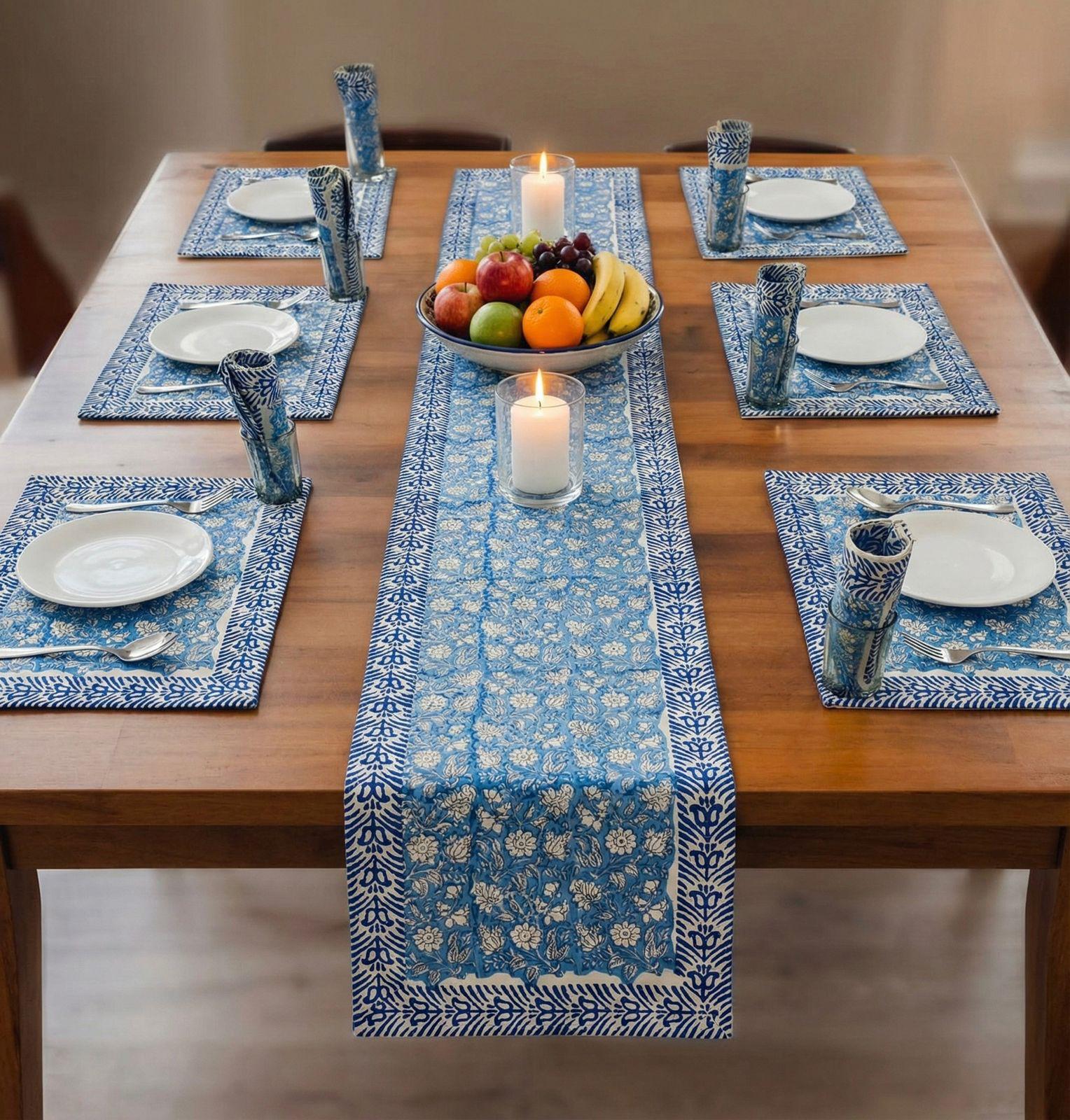 Blue Table Runner Set-Jaipur Wholesaler