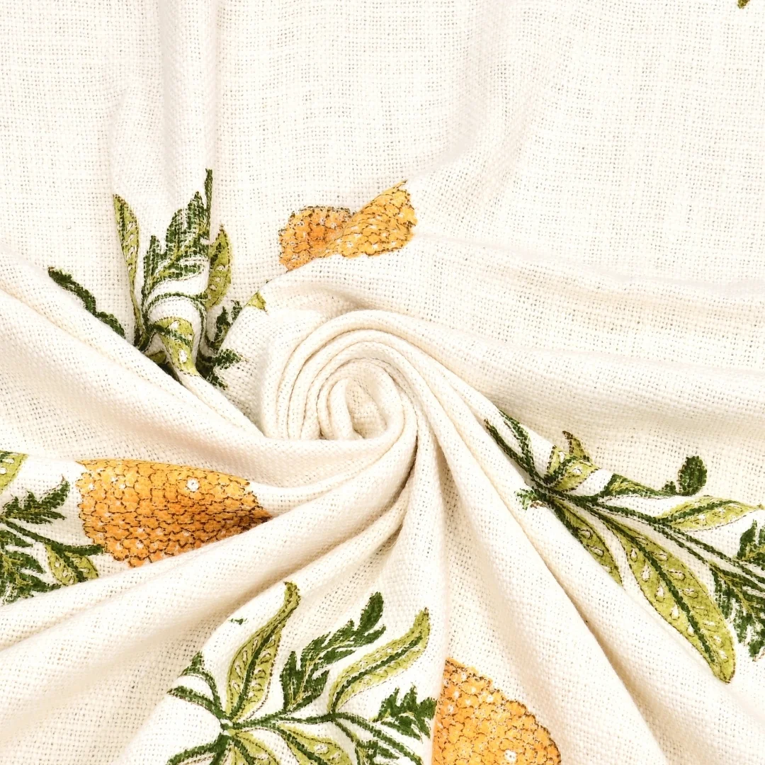 Yellow Floral Hand Block Printed Cotton Bed Cover-Jaipur Wholesaler