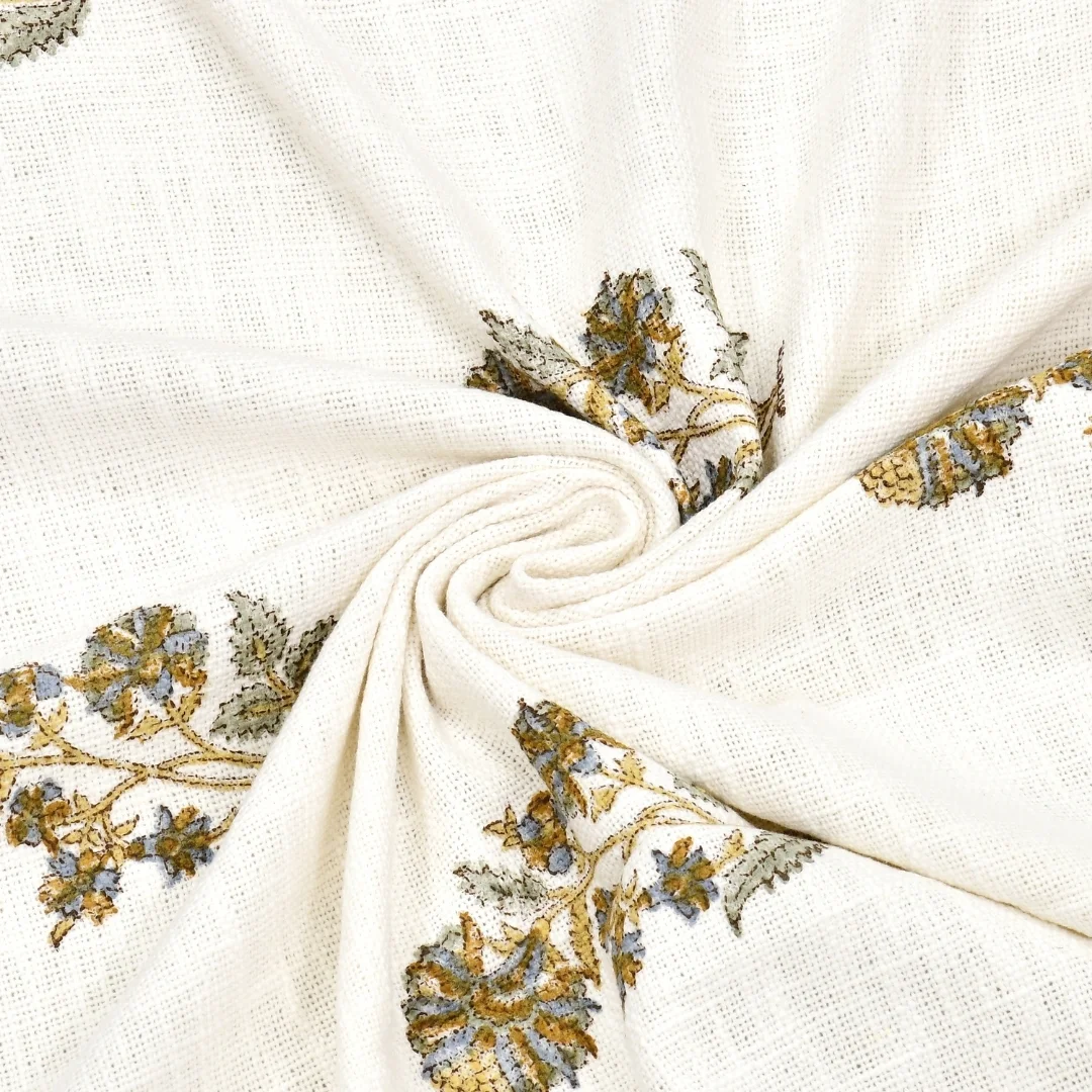 Brown Floral Hand Block Printed Cotton Double Bedcover-Jaipur Wholesaler