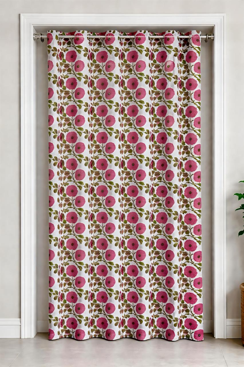 Flower Designed White Curtains-Jaipur Wholesaler