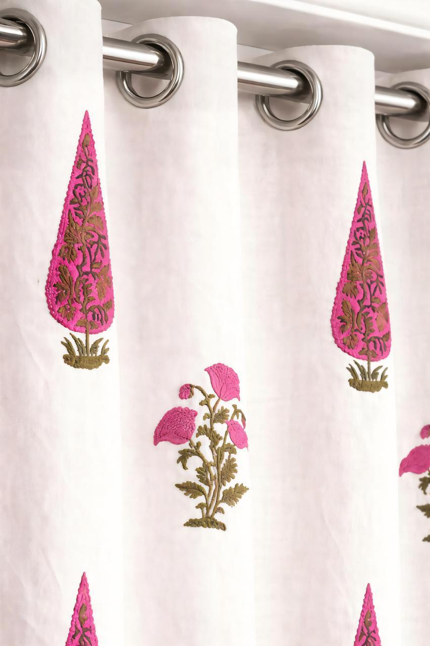 Printed White Curtains-Jaipur Wholesaler