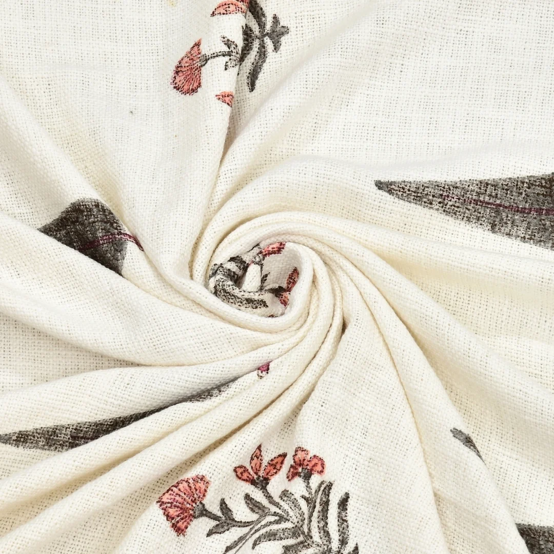 Red Floral Hand Block Printed Cotton Bedcover-Jaipur Wholesaler
