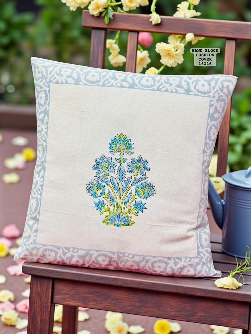 White Printed Cushion Cover-Jaipur Wholesaler