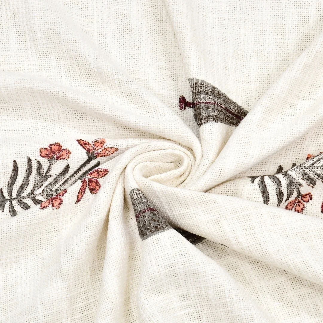 Red Flower Hand Block Printed Cotton Table Cover-Jaipur Wholesaler