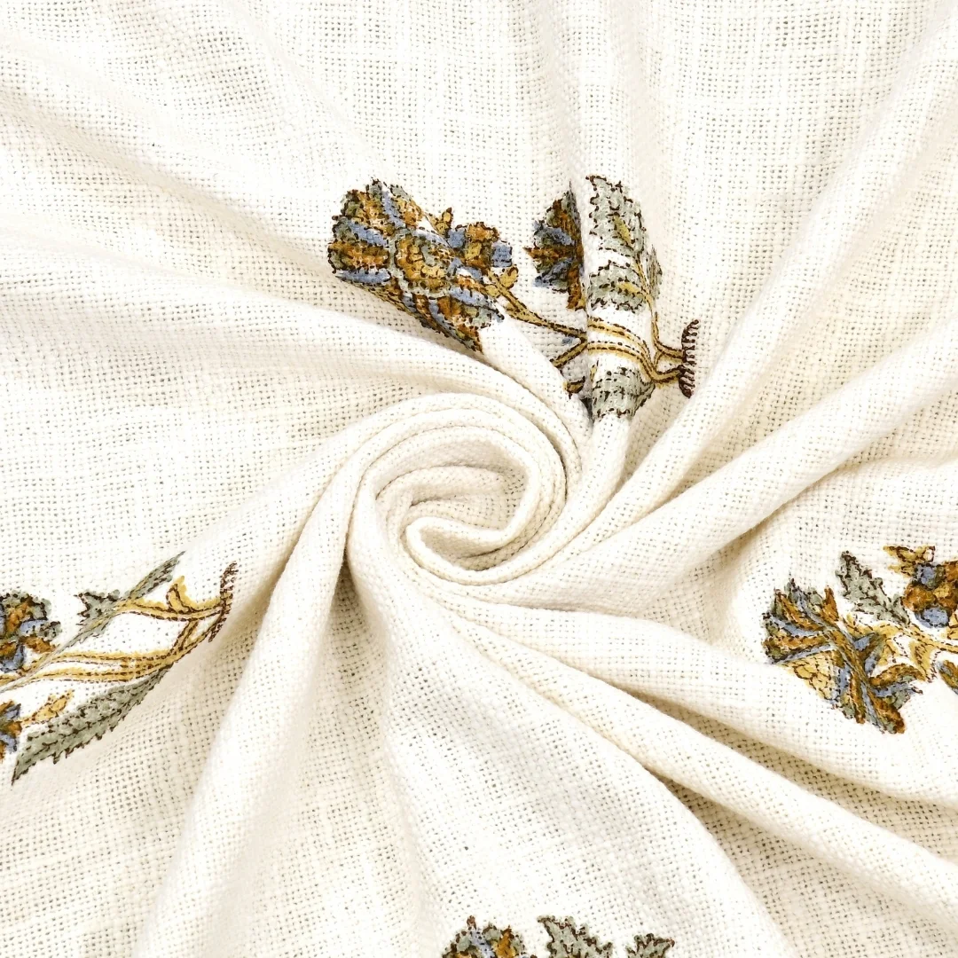 Brown Flower Hand Block Printed Cotton Table Cover-Jaipur Wholesaler