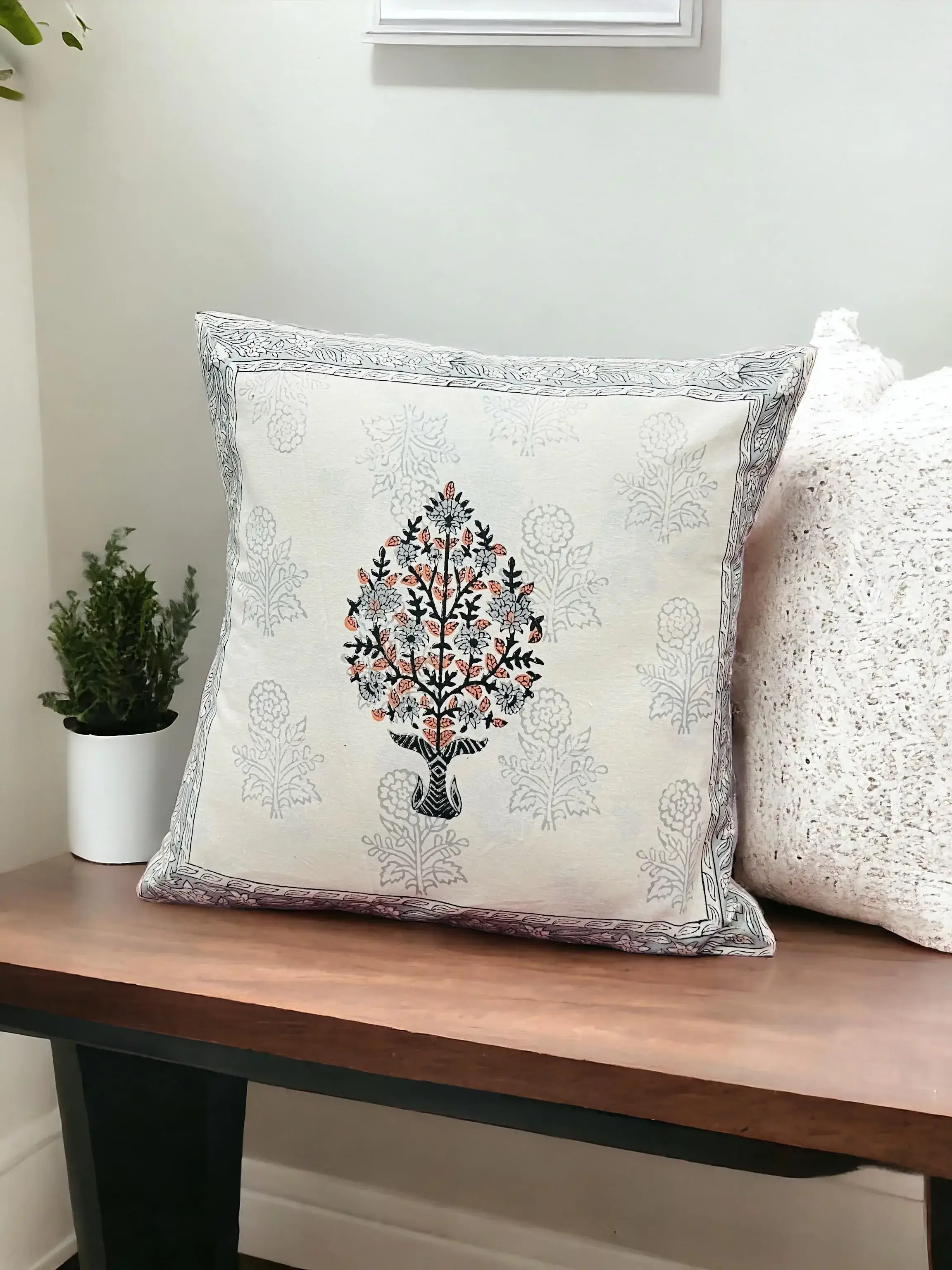Flower Print Cushion Cover-Jaipur Wholesaler