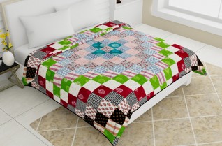 Quilted Bedcovers Multi-Color-100x108-Jaipur Wholesaler