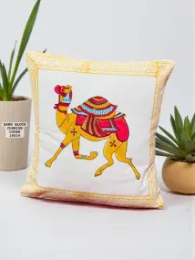 Camel Printed Cushion Cover
