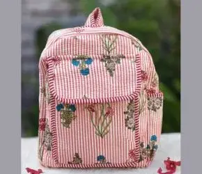 White and Orange Back Pack Bag