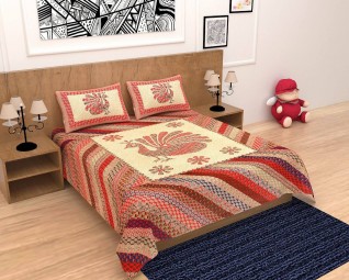 Barmeri Print Multicolor Pure Cotton Bedsheets 100x108-Jaipur Wholesaler