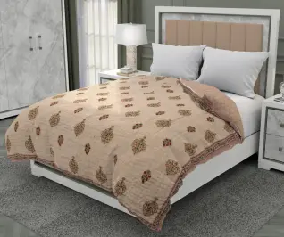 Cotton Multicolor Double Bed Jaipuri Quilt 90x100-Jaipur Wholesaler