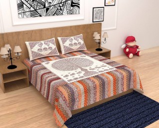 Exclusive Barmeri Print Pure Cotton Bedsheets 100x108-Jaipur Wholesaler