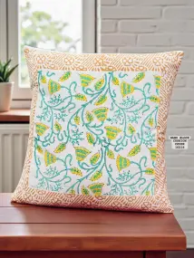 Green and Yellow Printed Cushion Cover