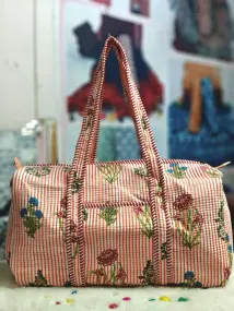 White and Orange Duffle Bag