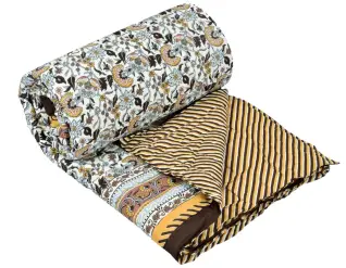 Double Bed Jaipuri Printed Cotton Quilt 90x100-Jaipur Wholesaler