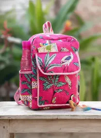 Pink Printed Cotton Bagpack