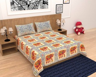 Beautiful Barmeri Print Cotton Bedsheets 100x108-Jaipur Wholesaler