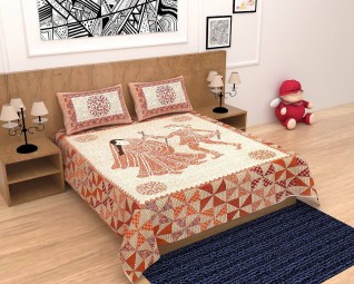 Exclusive Barmeri Print Cotton Bedsheets 100x108-Jaipur Wholesaler