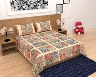 Beautiful Barmeri Print Soft Cotton Bedsheets 100x108-Jaipur Wholesaler