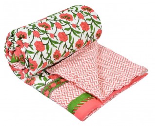 Best Quality Double Bed Jaipuri Printed Quilt 90x100-Jaipur Wholesaler