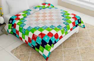 Quilted cotton Bedcovers Multicolor 100x108-Jaipur Wholesaler