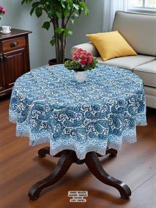 Dark & Light Blue Printed Table Cover