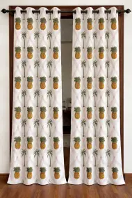 Yellow Pineapple Print Curtains