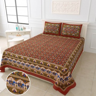 Best Bagru Print Cotton Bedsheets 100X108-Jaipur Wholesaler