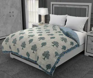 Multicolor Double Bed Jaipuri Cotton Quilt 90x100-Jaipur Wholesaler