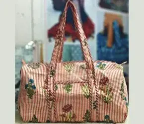 White and Orange Duffle Bag