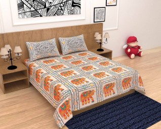 Exclusive Barmeri Print Soft Cotton Bedsheets 100x108-Jaipur Wholesaler