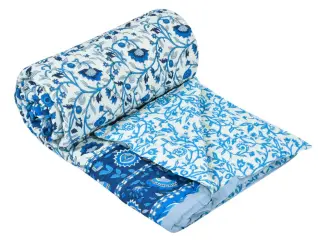 Multicolor Double Bed Jaipuri Printed Quilt 90x100-Jaipur Wholesaler