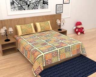 Beautiful Barmeri Print Pure Cotton Bedsheets 100x108-Jaipur Wholesaler