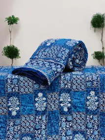 Light and Dark Blue Printed Quilts