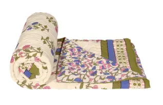 Jaipuri Cotton Multicolor Razai 90x100-Jaipur Wholesaler