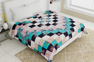 Quilted Bedcovers Multi-color(Cotton-100x108)-Jaipur Wholesaler