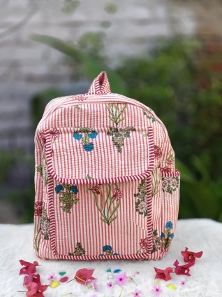 White and Orange Back Pack Bag