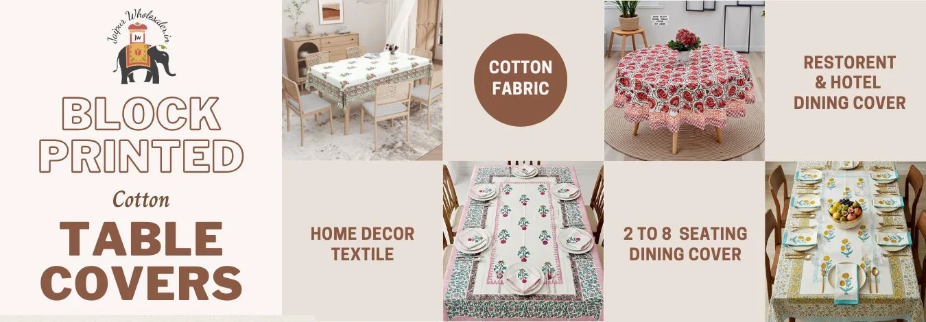 Traditional Block Printed Cotton Table Covers for Global Buyers
